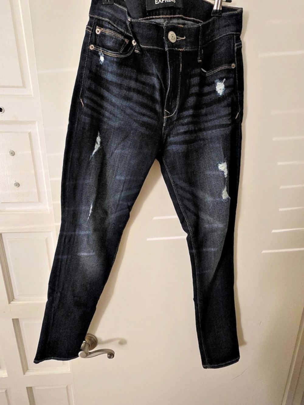 Express Mid Rise Legging Jeans Skinny Stretch Black Waist 8S/8C